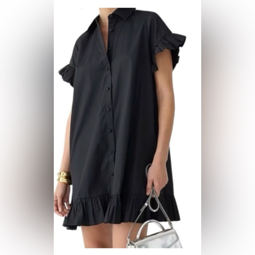 J Crew ruffle hem shirt dress